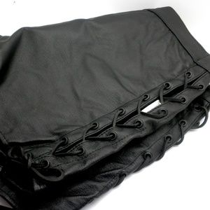 Leather Women's Shorts Lace Sides